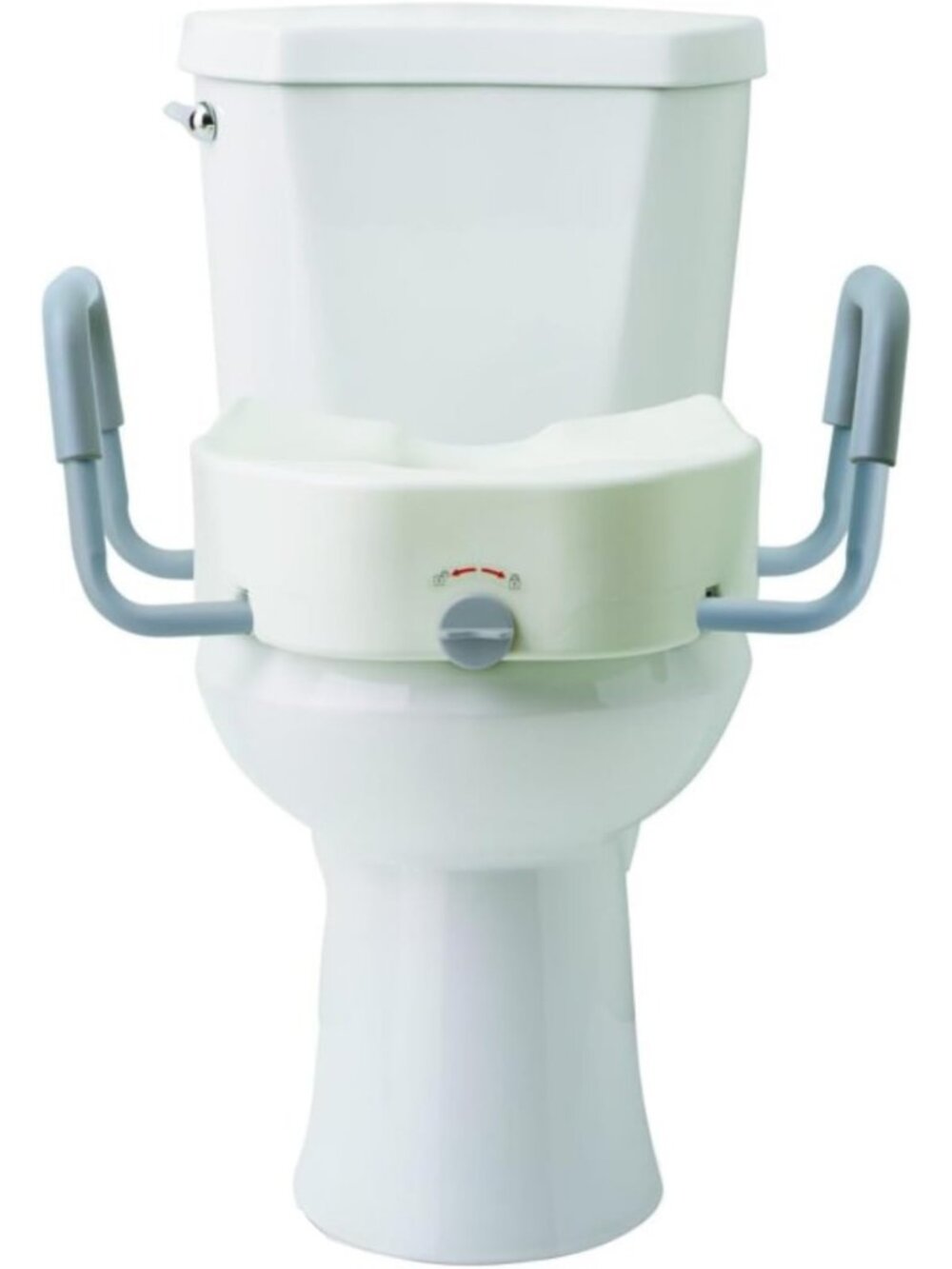 5" Elongated Raised Locking Toilet Seat for Comfort & Safety, 400 lb Capacity